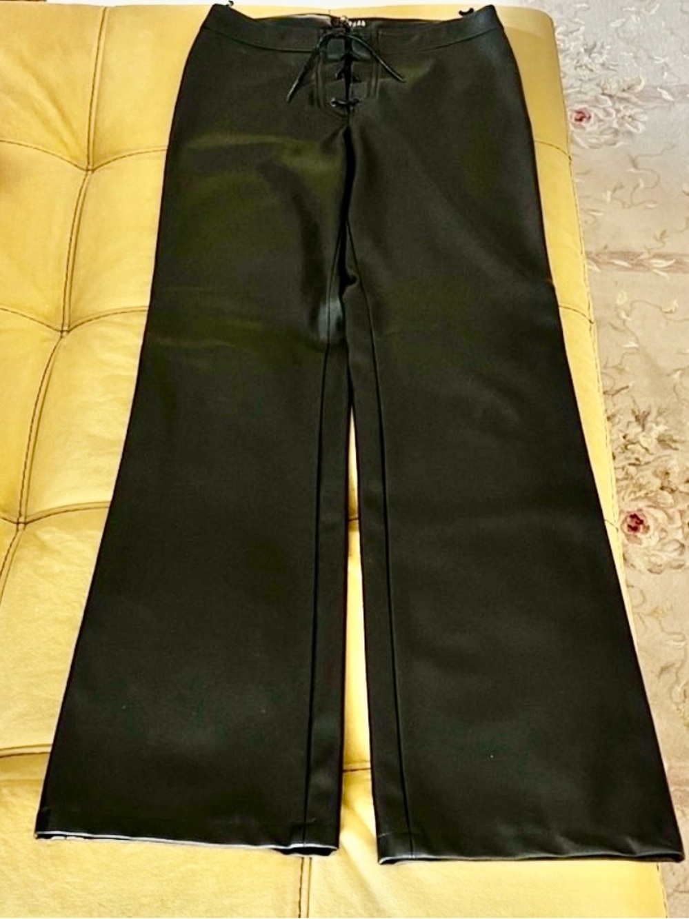 Morgan Black Faux Leather Flared Pants